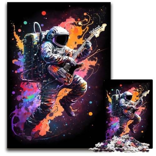 Astronauten-Puzzle, 1000 Teile, Holzpuzzle für Erwachsene, für Reiseliebhaber und Paare, anspruchsvolles Spielzeug, 50x75cm/19,68x29,52 Zoll von JIANGENNF