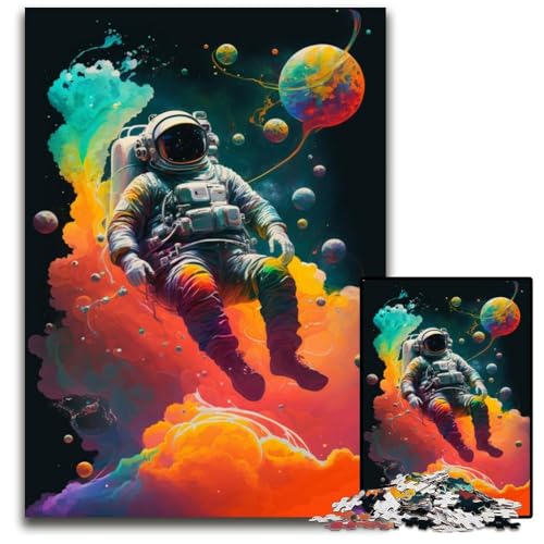 Astronauten-Puzzle, 1000 Teile, Papp-Puzzles für Erwachsene, interaktives Familienspiel, Denksportaufgabe, Lernspielzeug, 26x38cm/10,23x14,96 Zoll von JIANGENNF