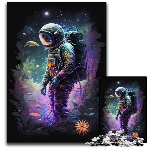 Astronauten-Puzzle, 1000 Teile, Puzzle für Erwachsene, anspruchsvolles Denkspiel, entspannendes Spielzeug für Teenager, 26x38cm/10,23x14,96 Zoll von JIANGENNF