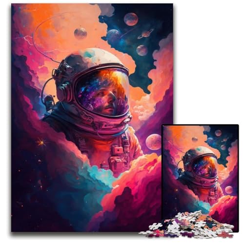 Astronauten-Puzzle, 1000 Teile, Puzzle für Erwachsene, anspruchsvolles Denkspiel, entspannendes Spielzeug für Teenager, 26x38cm/10,23x14,96 Zoll von JIANGENNF