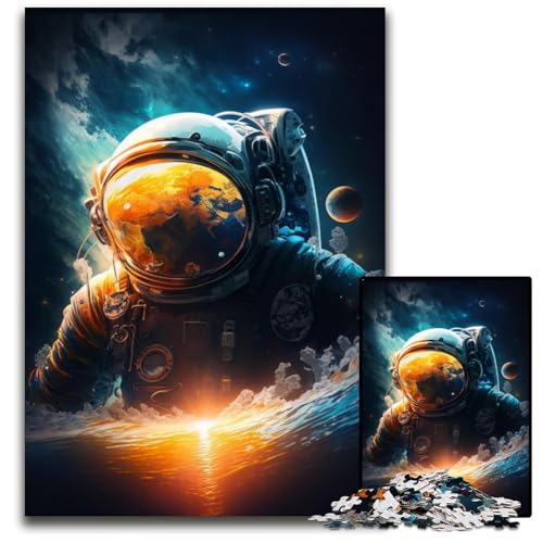 Astronauten-Puzzle, 1000 Teile, Puzzle für Erwachsene, anspruchsvolles Denkspiel, entspannendes Spielzeug für Teenager, 26x38cm/10,23x14,96 Zoll von JIANGENNF