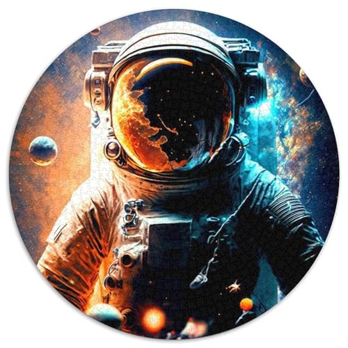 Astronauten-Puzzle 1000 Teile für Erwachsene, 1000-teiliges rundes Puzzle für Erwachsene, Lernspielzeug für Teenager, Heimbüro-Dekor (Größe 67,5 x 67,5 cm) von JIANGENNF