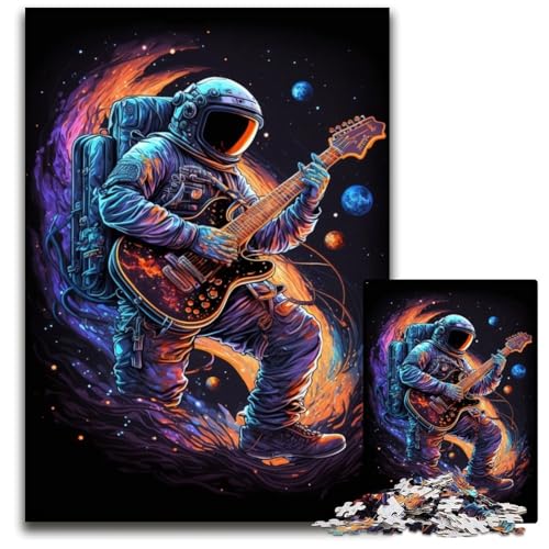 Astronauten-Puzzle 1000 Teile für Erwachsene, Holzpuzzle für Erwachsene, anspruchsvolles Denkspiel – entspannendes Spielzeug für Teenager, 50x75cm/19,68x29,52 Zoll von JIANGENNF