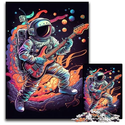 Astronauten-Puzzle 1000 Teile für Erwachsene, Holzpuzzle für Erwachsene, anspruchsvolles Denkspiel – entspannendes Spielzeug für Teenager, 50x75cm/19,68x29,52 Zoll von JIANGENNF