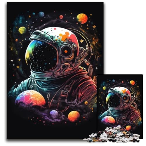 Astronauten-Puzzle für Erwachsene, 1000 Teile, Papppuzzle, Weihnachten, Halloween, Ostern, Neujahr, 26x38cm/10,23x14,96 Zoll von JIANGENNF