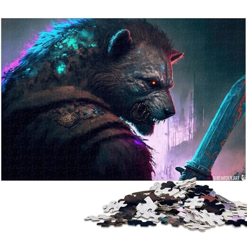 Bärenkrieger-Puzzle, 1000 Teile, Holzpuzzle, Denksportaufgabe, Teenager und Heimdekoration, 50 x 75 cm / 19,68 x 29,52 Zoll Bärenkrieger-Puzzle, 1000 Teile, Holzpuzzle, Denksportaufgabe, Teenager und Heimdekoration, 50 x 75 cm / 19,68 x 29,52 Zoll von JIANGENNF