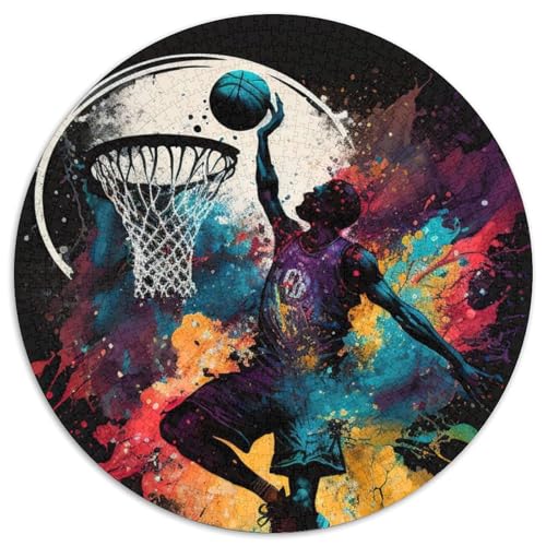 Basketball-Puzzle, farbenfroh, 1000 Teile, Karton-Puzzle für Erwachsene, Geburtstagsgeschenkidee, anspruchsvolles Denkspiel (Größe 67,5 x 67,5 cm) von JIANGENNF
