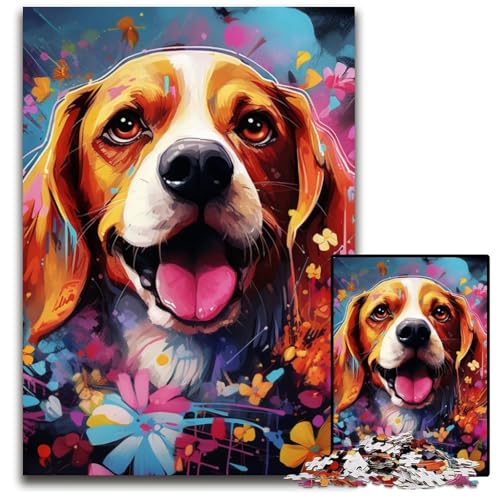 Beagle-Puzzle, 1000 Teile, Papp-Puzzle, Weihnachten, Halloween, Ostern, Neujahr, 26x38cm/10,23x14,96 Zoll von JIANGENNF