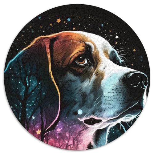 Beagle-Puzzle für Erwachsene, 1000-teiliges Puzzle für Erwachsene, perfekt für Teenager und Sammler, ideale Heimdekoration und Reisegeschenk (Größe 67,5 x 67,5 cm) von JIANGENNF