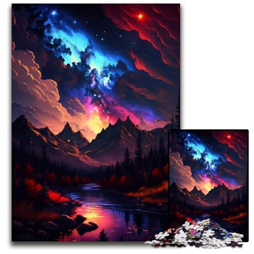 Berglandschafts-Puzzle 1000 Teile für Erwachsene, Papppuzzle, Weihnachten, Halloween, Ostern, Neujahr, 26x38cm/10,23x14,96 Zoll von JIANGENNF