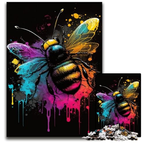 Bienenmalerei-Puzzle 1000 Teile für Erwachsene, Papppuzzle, Familie und Freunde, geeignet für Kinder ab 14 Jahren, 26x38cm/10,23x14,96 Zoll Bienenmalerei-Puzzle 1000 Teile für Erwachsene, Papppuzzle, Familie und Freunde, geeignet für Kinder ab 14 Jahren, 26x38cm/10,23x14,96 Zoll von JIANGENNF