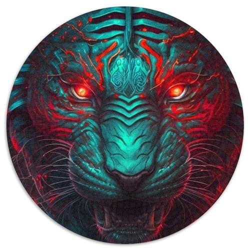 Blaues Monster-Tiger-Puzzle, 1000 Teile, für Erwachsene, Puzzle für Erwachsene, DIY-Heimdekor-Geschenk, Denksportaufgabe für Erwachsene (Größe 67,5 x 67,5 cm) von JIANGENNF