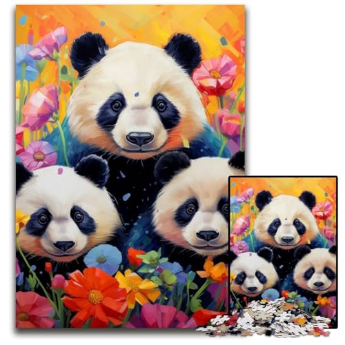 Blumenpanda-Puzzle für Erwachsene, 1000 Puzzles aus Pappe, Denkspiel, interaktives Familienspiel, geeignet für Kinder ab 14 Jahren, 26x38cm/10,23x14,96 Zoll Blumenpanda-Puzzle für Erwachsene, 1000 Puzzles aus Pappe, Denkspiel, interaktives Familienspiel, geeignet für Kinder ab 14 Jahren, 26x38cm/10,23x14,96 Zoll von JIANGENNF