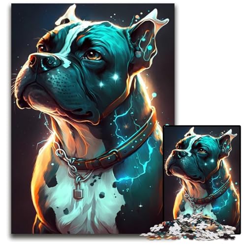 Boxerhund-Puzzle, 1000 Teile, Puzzle für Erwachsene, anspruchsvolles Denkspiel, entspannendes Spielzeug für Teenager, 26x38cm/10,23x14,96 Zoll von JIANGENNF