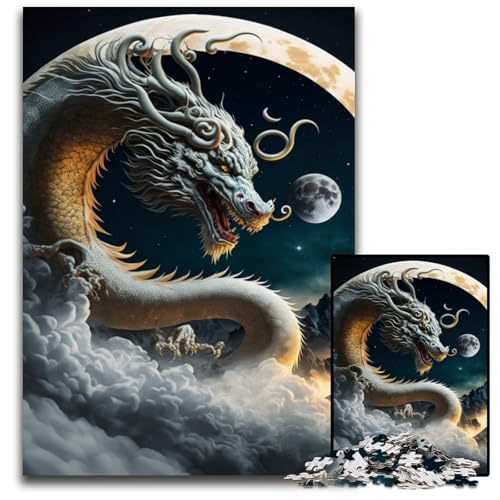 Brave Dragon 1000-teiliges Puzzle aus Holz für Erwachsene für Reiseliebhaber und Paare, anspruchsvolles Spielzeug 50x75cm/19,68x29,52 Zoll von JIANGENNF