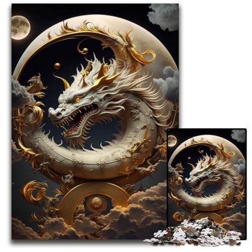 Brave Dragon Puzzle für Erwachsene, 1000 Teile, anspruchsvolle Puzzles, anspruchsvolles Denkspiel für Teenager, Spaß für den Familienspieleabend, 26x38cm/10,23x14,96 Zoll von JIANGENNF