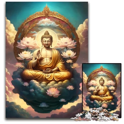 Buddha-Puzzle, 1000 Teile, Puzzle für Erwachsene, anspruchsvolles Denkspiel, entspannendes Spielzeug für Teenager, 26x38cm/10,23x14,96 Zoll von JIANGENNF