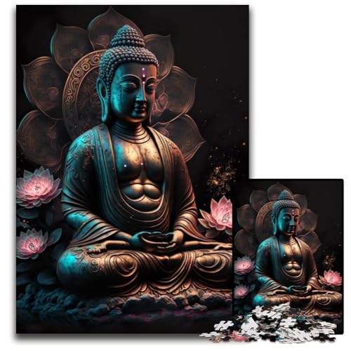 Buddha-Puzzle für Erwachsene, 1000 Teile, anspruchsvolles Denkspiel für Teenager, unterhaltsames interaktives Spiel für die ganze Familie, 26x38cm/10,23x14,96 Zoll von JIANGENNF