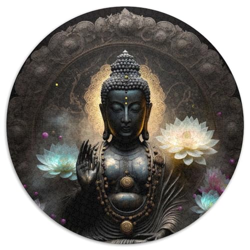 Buddha-Puzzle für Erwachsene, 1000-teiliges Puzzle für Erwachsene, pädagogisches Denkspiel, künstlerische Heim- und Bürodekoration, ab 14 Jahren (Größe 67,5 x 67,5 cm) von JIANGENNF