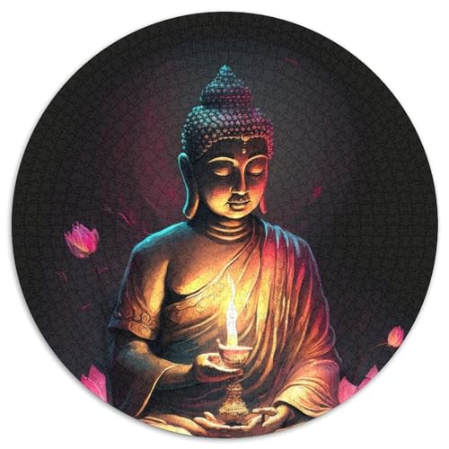 Buddha-Puzzle für Erwachsene, 1000-teiliges Puzzle für Erwachsene, pädagogisches Denkspiel, künstlerische Heim- und Bürodekoration, ab 14 Jahren (Größe 67,5 x 67,5 cm) von JIANGENNF