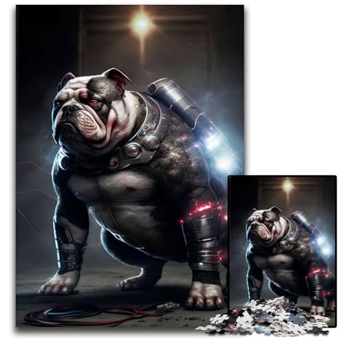Bulldog 1000-teiliges Puzzle für Erwachsene, anspruchsvolles Denkspiel – entspannendes Spielzeug für Teenager, 26x38cm/10,23x14,96 Zoll von JIANGENNF