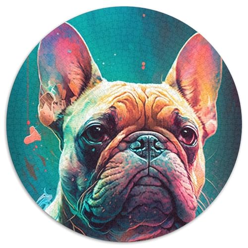 Bulldog-Malpuzzle, 1000 Teile, Papppuzzle für Erwachsene, Geburtstagsgeschenkidee, anspruchsvolles Denkspiel (Größe 67,5 x 67,5 cm) von JIANGENNF