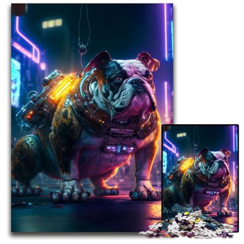 Bulldog-Puzzle für Erwachsene, 1000 Teile, Denkspiel für Jugendliche und Familieninteraktion, 50x75cm/19,68x29,52 Zoll Bulldog-Puzzle für Erwachsene, 1000 Teile, Denkspiel für Jugendliche und Familieninteraktion, 50x75cm/19,68x29,52 Zoll von JIANGENNF