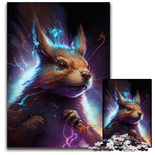 Bunte Blitzhund-Puzzles 1000 Teile für Erwachsene, Puzzle, Denkspiel, interaktives Familienspiel, geeignet für Kinder ab 14 Jahren, 26x38cm/10,23x14,96 Zoll von JIANGENNF