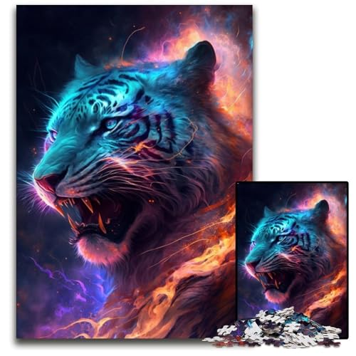 Bunte Blitztiger-Puzzles für 1000 Teile, interaktives Familienspiel, Denksportaufgabe, Lernspielzeug, 50x75cm/19,68x29,52 Zoll von JIANGENNF