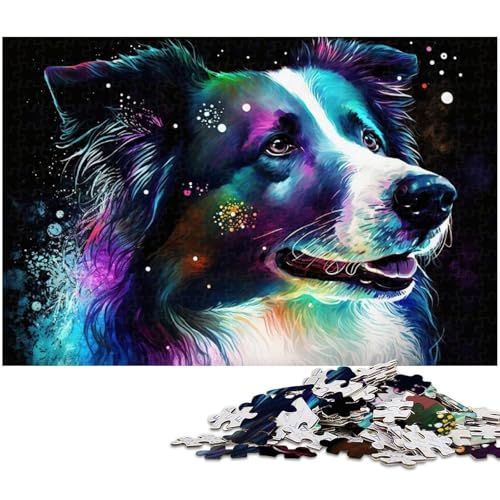 Bunte Border Collies-Puzzles für 1000 Teile, Holzpuzzles, anspruchsvolles DIY-Denkspiel, perfektes Familienspiel oder dekoratives Geschenk, 50 x 75 cm / 19,68 x 29,52 Zoll Bunte Border Collies-Puzzles für 1000 Teile, Holzpuzzles, anspruchsvolles DIY-Denkspiel, perfektes Familienspiel oder dekoratives Geschenk, 50 x 75 cm / 19,68 x 29,52 Zoll von JIANGENNF