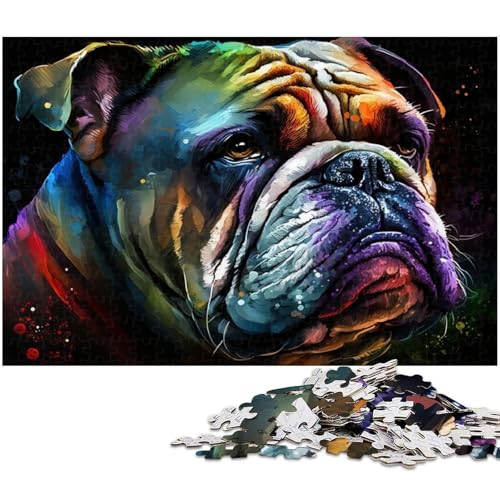 Bunte Bulldogge 1000 Teile Puzzle für Erwachsene Kartonpuzzles DIY-Dekoration, Gehirn-Herausforderung, für Erwachsene, Familie, 26 x 38 cm / 10,23 x 14,96 Zoll Bunte Bulldogge 1000 Teile Puzzle für Erwachsene Kartonpuzzles DIY-Dekoration, Gehirn-Herausforderung, für Erwachsene, Familie, 26 x 38 cm / 10,23 x 14,96 Zoll von JIANGENNF