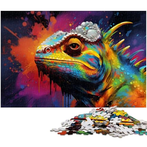 Bunte Chamäleon-Puzzles für 1000 Teile, Holzpuzzles, anspruchsvolles DIY-Denkspiel, perfektes Familienspiel oder dekoratives Geschenk, 50 x 75 cm / 19,68 x 29,52 Zoll Bunte Chamäleon-Puzzles für 1000 Teile, Holzpuzzles, anspruchsvolles DIY-Denkspiel, perfektes Familienspiel oder dekoratives Geschenk, 50 x 75 cm / 19,68 x 29,52 Zoll von JIANGENNF