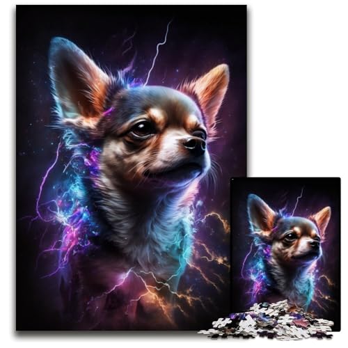 Bunte Chihuahua-Puzzles 1000 Teile für Erwachsene, Papppuzzles, Familie und Freunde, geeignet für Kinder ab 14 Jahren, 26x38cm/10,23x14,96 Zoll Bunte Chihuahua-Puzzles 1000 Teile für Erwachsene, Papppuzzles, Familie und Freunde, geeignet für Kinder ab 14 Jahren, 26x38cm/10,23x14,96 Zoll von JIANGENNF