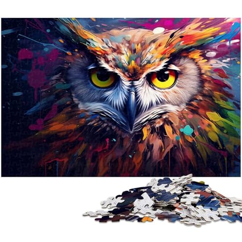 Bunte Eule, 1000-teiliges Puzzle für Erwachsene, Kartonpuzzle, Entspannung und Herausforderung, farbenfrohe Heimdekorationskunst, Freunde, 26 x 38 cm / 10,23 x 14,96 Zoll Bunte Eule, 1000-teiliges Puzzle für Erwachsene, Kartonpuzzle, Entspannung und Herausforderung, farbenfrohe Heimdekorationskunst, Freunde, 26 x 38 cm / 10,23 x 14,96 Zoll von JIANGENNF