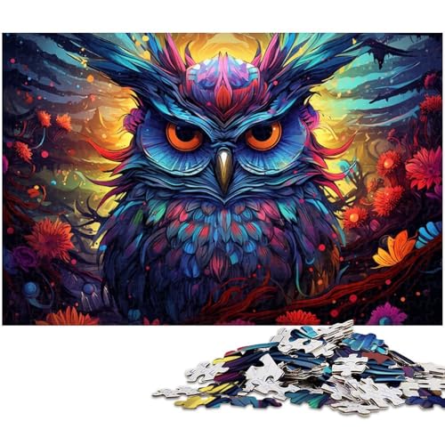 Bunte Eulen-Puzzles für 1000 Teile, Holzpuzzles, anspruchsvolles DIY-Denkspiel, perfektes Familienspiel oder dekoratives Geschenk, 50 x 75 cm / 19,68 x 29,52 Zoll Bunte Eulen-Puzzles für 1000 Teile, Holzpuzzles, anspruchsvolles DIY-Denkspiel, perfektes Familienspiel oder dekoratives Geschenk, 50 x 75 cm / 19,68 x 29,52 Zoll von JIANGENNF