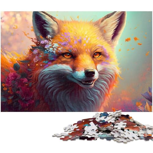 Bunte Fuchs-Puzzles für 1000 Teile, Holzpuzzles, anspruchsvolles DIY-Denkspiel, perfektes Familienspiel oder dekoratives Geschenk, 50 x 75 cm / 19,68 x 29,52 Zoll Bunte Fuchs-Puzzles für 1000 Teile, Holzpuzzles, anspruchsvolles DIY-Denkspiel, perfektes Familienspiel oder dekoratives Geschenk, 50 x 75 cm / 19,68 x 29,52 Zoll von JIANGENNF