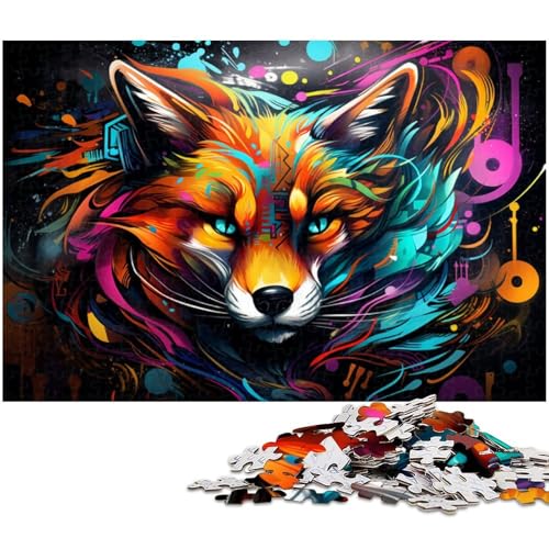 Bunte Fuchs-Puzzles für 1000 Teile, Holzpuzzles, anspruchsvolles DIY-Denkspiel, perfektes Familienspiel oder dekoratives Geschenk, 50 x 75 cm / 19,68 x 29,52 Zoll Bunte Fuchs-Puzzles für 1000 Teile, Holzpuzzles, anspruchsvolles DIY-Denkspiel, perfektes Familienspiel oder dekoratives Geschenk, 50 x 75 cm / 19,68 x 29,52 Zoll von JIANGENNF