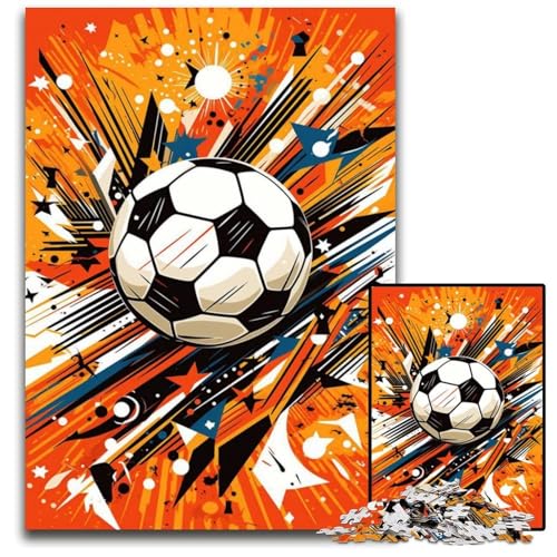 Bunte Fußball-Puzzles für 1000 Teile, unmögliche Puzzles für Erwachsene, Familienaktivität, Denksportaufgabe, Heimdekoration, 26x38cm/10,23x14,96 Zoll von JIANGENNF