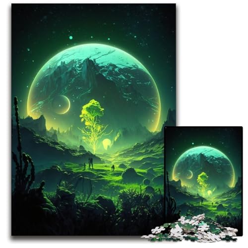 Bunte Galaxie-Planeten-Puzzles für 1000 Teile. Interaktives Familienspiel, Denksportaufgabe, Lernspielzeug, 26x38cm/10,23x14,96 Zoll von JIANGENNF