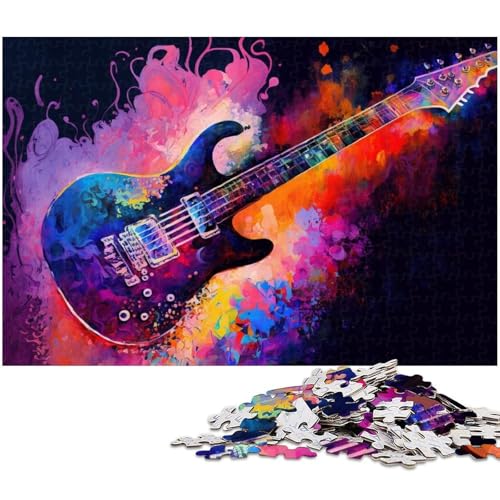 Bunte Gitarre, 1000-teiliges Puzzle für Erwachsene, schwierige Rätsel für Erwachsene, anspruchsvolles Denkspiel für Teenager, Spaß für den Familienspielabend, 26 x 38 cm / 10,23 x 14,96 Zoll Bunte Gitarre, 1000-teiliges Puzzle für Erwachsene, schwierige Rätsel für Erwachsene, anspruchsvolles Denkspiel für Teenager, Spaß für den Familienspielabend, 26 x 38 cm / 10,23 x 14,96 Zoll von JIANGENNF