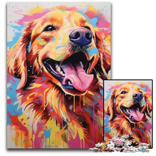 Bunte Hunde, 1000-teiliges Puzzle für Erwachsene, Holzpuzzle für Erwachsene, Familienspaß, Gehirntraining, Teenager, 50x75cm/19,68x29,52 Zoll Bunte Hunde, 1000-teiliges Puzzle für Erwachsene, Holzpuzzle für Erwachsene, Familienspaß, Gehirntraining, Teenager, 50x75cm/19,68x29,52 Zoll von JIANGENNF