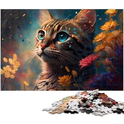 Bunte Katze 1000 Teile Puzzle für Erwachsene Holzpuzzles DIY-Dekoration, Gehirn-Herausforderung, für Erwachsene, Familie, 50 x 75 cm / 19,68 x 29,52 Zoll Bunte Katze 1000 Teile Puzzle für Erwachsene Holzpuzzles DIY-Dekoration, Gehirn-Herausforderung, für Erwachsene, Familie, 50 x 75 cm / 19,68 x 29,52 Zoll von JIANGENNF