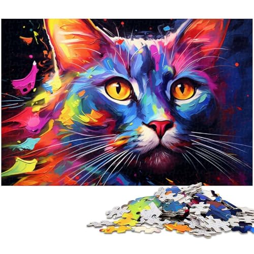 Bunte Katzenpuzzles für 1000 Teile aus Holz, anspruchsvolles DIY-Denkspiel, perfektes Familienspiel oder dekoratives Geschenk, 50 x 75 cm / 19,68 x 29,52 Zoll Bunte Katzenpuzzles für 1000 Teile aus Holz, anspruchsvolles DIY-Denkspiel, perfektes Familienspiel oder dekoratives Geschenk, 50 x 75 cm / 19,68 x 29,52 Zoll von JIANGENNF