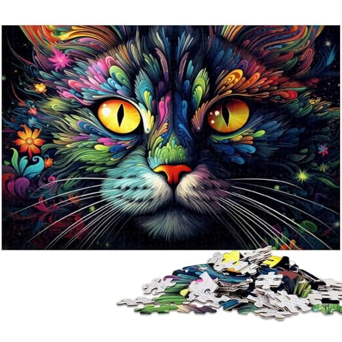 Bunte Katzenpuzzles für 1000 Teile aus Karton, anspruchsvolles DIY-Denkspiel, perfektes Familienspiel oder dekoratives Geschenk, 26 x 38 cm / 10,23 x 14,96 Zoll Bunte Katzenpuzzles für 1000 Teile aus Karton, anspruchsvolles DIY-Denkspiel, perfektes Familienspiel oder dekoratives Geschenk, 26 x 38 cm / 10,23 x 14,96 Zoll von JIANGENNF