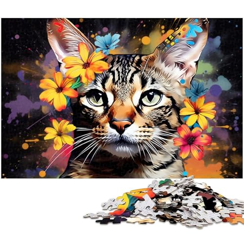 Bunte Katzenpuzzles für 1000 Teile aus Karton, anspruchsvolles DIY-Denkspiel, perfektes Familienspiel oder dekoratives Geschenk, 26 x 38 cm / 10,23 x 14,96 Zoll Bunte Katzenpuzzles für 1000 Teile aus Karton, anspruchsvolles DIY-Denkspiel, perfektes Familienspiel oder dekoratives Geschenk, 26 x 38 cm / 10,23 x 14,96 Zoll von JIANGENNF