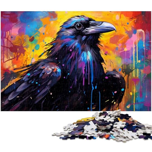 Bunte Krähe, 1000-teiliges Puzzle, Holzpuzzle, Denksportaufgabe, Teenager und Heimdekoration, 50 x 75 cm / 19,68 x 29,52 Zoll Bunte Krähe, 1000-teiliges Puzzle, Holzpuzzle, Denksportaufgabe, Teenager und Heimdekoration, 50 x 75 cm / 19,68 x 29,52 Zoll von JIANGENNF