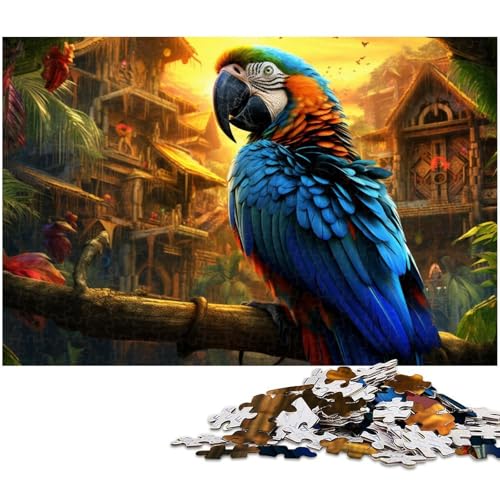 Bunte Papageien-Puzzles für 1000 Teile, Holzpuzzles, anspruchsvolles DIY-Denkspiel, perfektes Familienspiel oder dekoratives Geschenk, 50 x 75 cm / 19,68 x 29,52 Zoll Bunte Papageien-Puzzles für 1000 Teile, Holzpuzzles, anspruchsvolles DIY-Denkspiel, perfektes Familienspiel oder dekoratives Geschenk, 50 x 75 cm / 19,68 x 29,52 Zoll von JIANGENNF