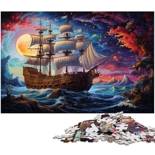 Bunte Piratenschiff-Puzzles für 1000 Teile, Holzpuzzles, anspruchsvolles DIY-Denkspiel, perfektes Familienspiel oder dekoratives Geschenk, 50 x 75 cm / 19,68 x 29,52 Zoll Bunte Piratenschiff-Puzzles für 1000 Teile, Holzpuzzles, anspruchsvolles DIY-Denkspiel, perfektes Familienspiel oder dekoratives Geschenk, 50 x 75 cm / 19,68 x 29,52 Zoll von JIANGENNF