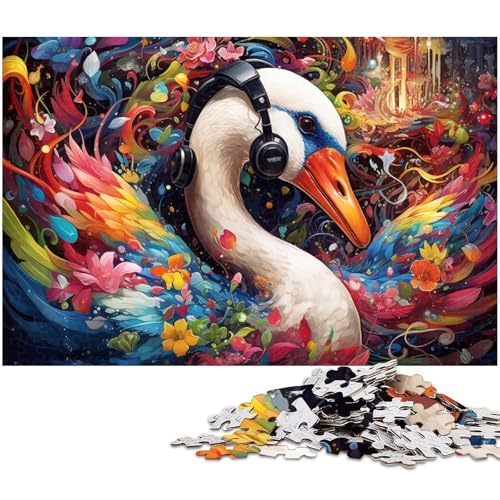 Bunte Schwäne 1000-teiliges Puzzle, Holzpuzzle, Denksportaufgabe, Teenager und Heimdekoration, 50 x 75 cm / 19,68 x 29,52 Zoll Bunte Schwäne 1000-teiliges Puzzle, Holzpuzzle, Denksportaufgabe, Teenager und Heimdekoration, 50 x 75 cm / 19,68 x 29,52 Zoll von JIANGENNF