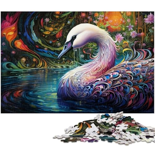 Bunte Schwäne-Puzzles für 1000 Teile, Kartonpuzzles, anspruchsvolles DIY-Denkspiel, perfektes Familienspiel oder dekoratives Geschenk, 26 x 38 cm / 10,23 x 14,96 Zoll Bunte Schwäne-Puzzles für 1000 Teile, Kartonpuzzles, anspruchsvolles DIY-Denkspiel, perfektes Familienspiel oder dekoratives Geschenk, 26 x 38 cm / 10,23 x 14,96 Zoll von JIANGENNF
